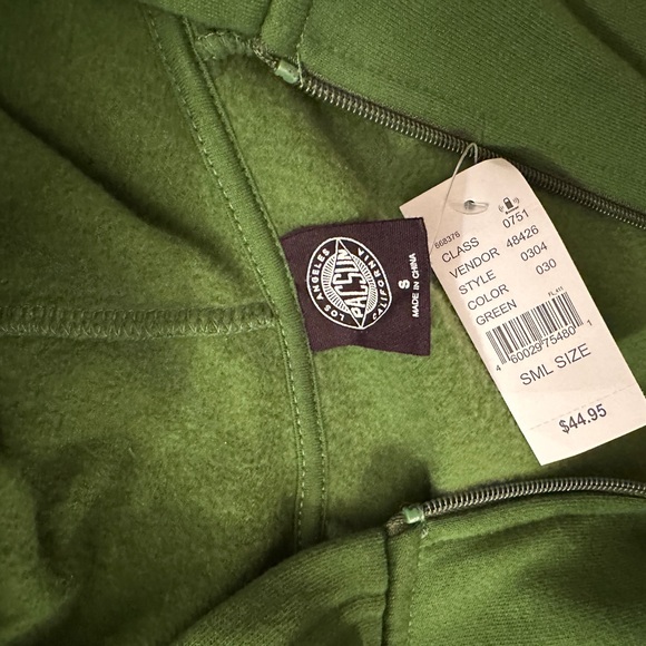 Pacsun cropped green zip up hoodie - Picture 2 of 2
